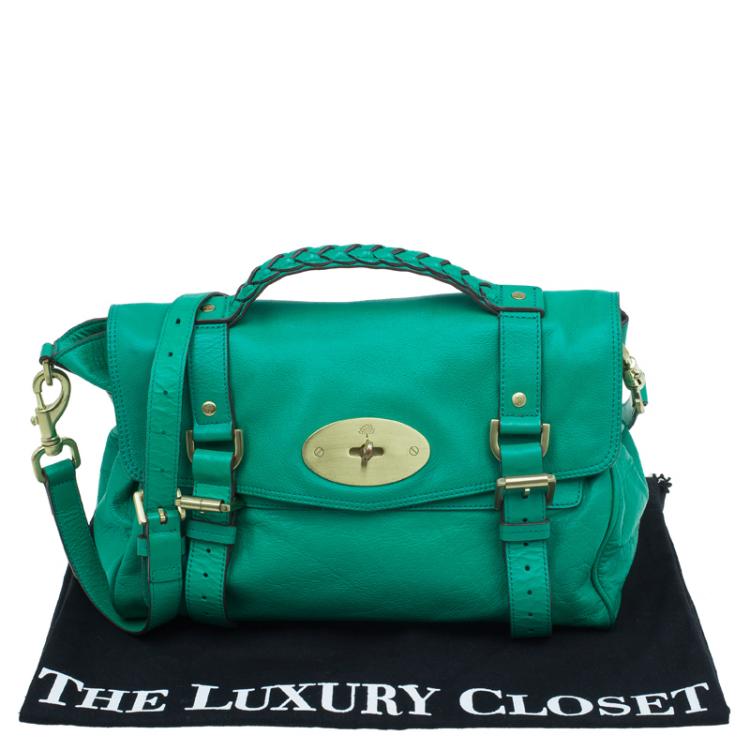 Pre Owned Mulberry Green Leather Alexa Shoulder Bag