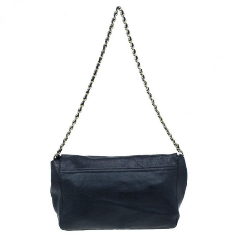 Pre Owned Mulberry Black Glossy Leather Lily Shoulder Bag