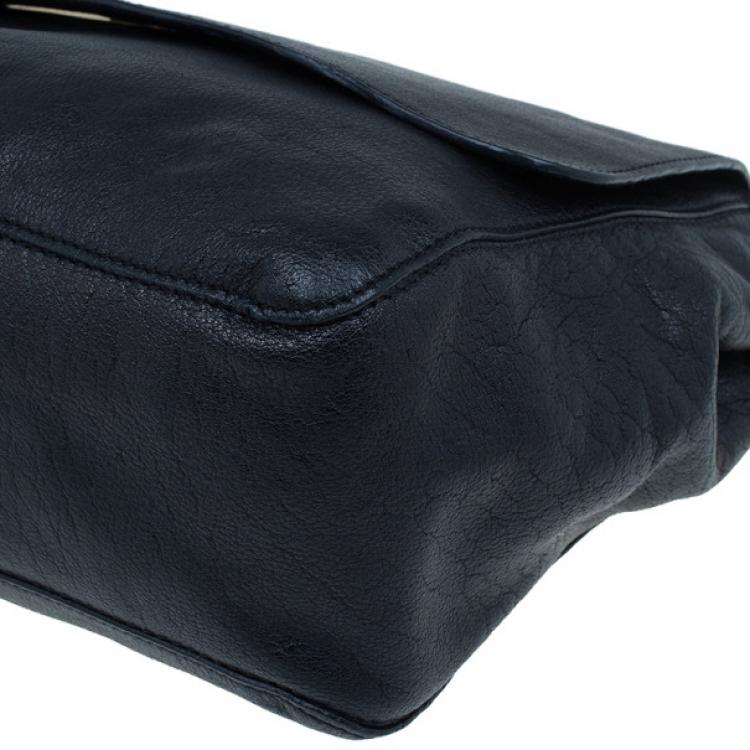 Pre Owned Mulberry Black Glossy Leather Lily Shoulder Bag