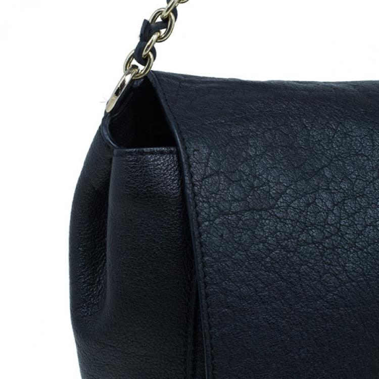 Pre Owned Mulberry Black Glossy Leather Lily Shoulder Bag