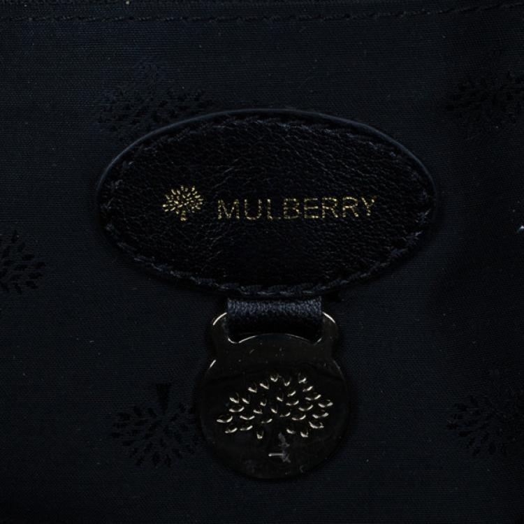 Pre Owned Mulberry Black Glossy Leather Lily Shoulder Bag