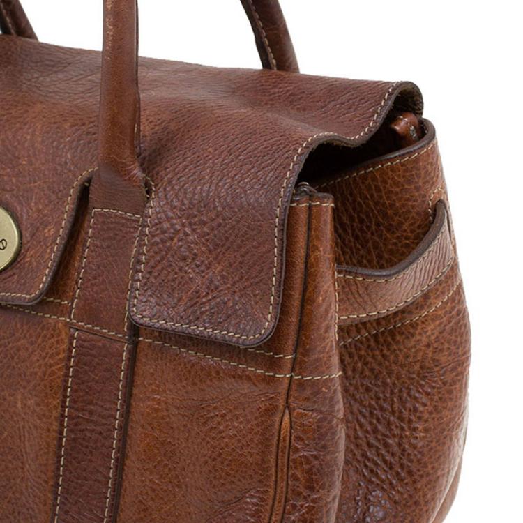Pre Owned Mulberry Brown Leather Small Bayswater Satchel
