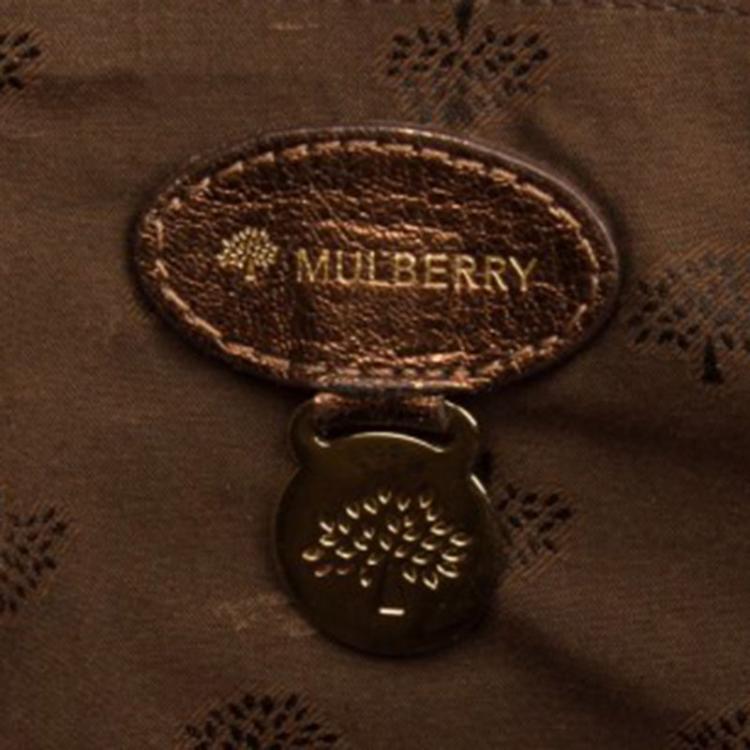 Pre Owned Mulberry Brown Snakeskin Tillie Satchel