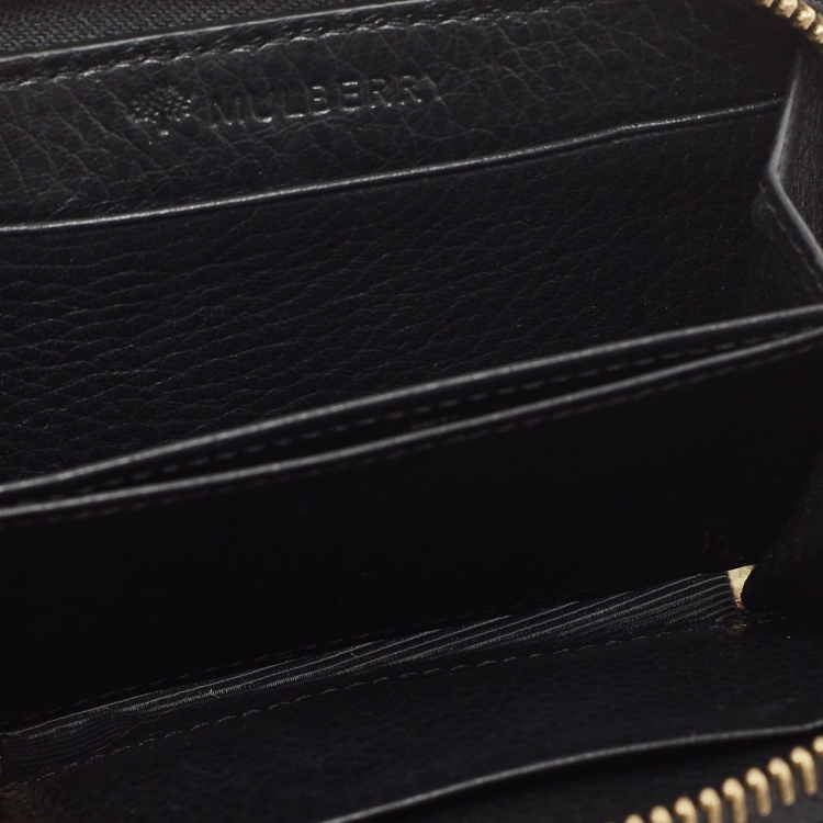 Pre Owned Mulberry Black Leather Daria Zip Around Coin Purse