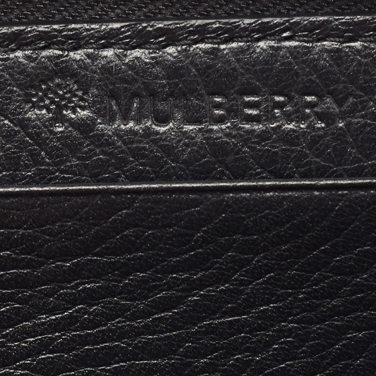 Pre Owned Mulberry Black Leather Daria Zip Around Coin Purse