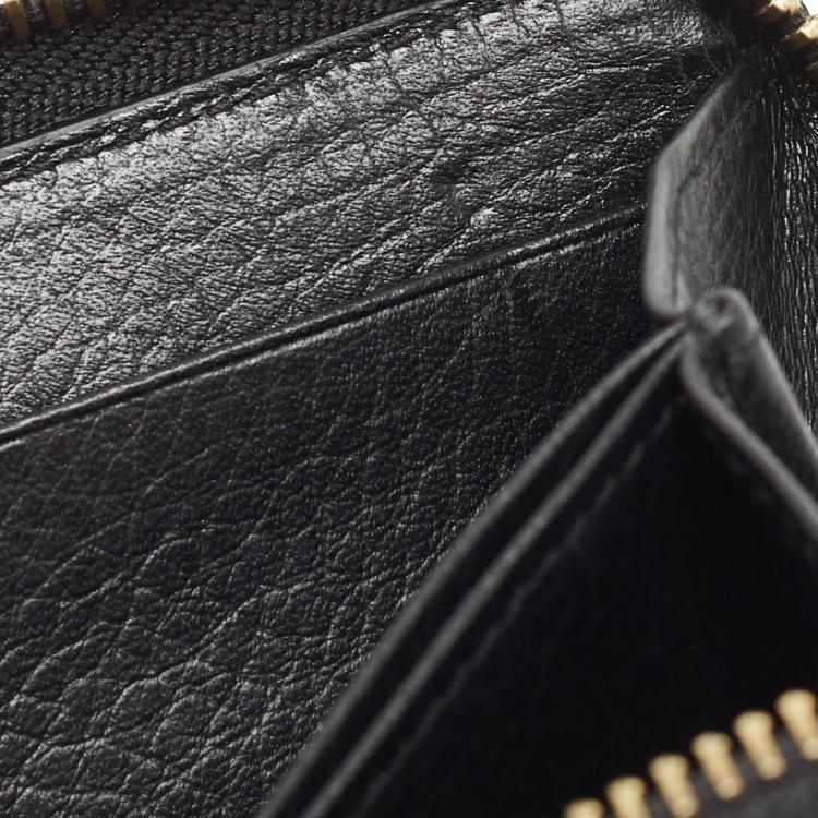 Pre Owned Mulberry Black Leather Daria Zip Around Coin Purse