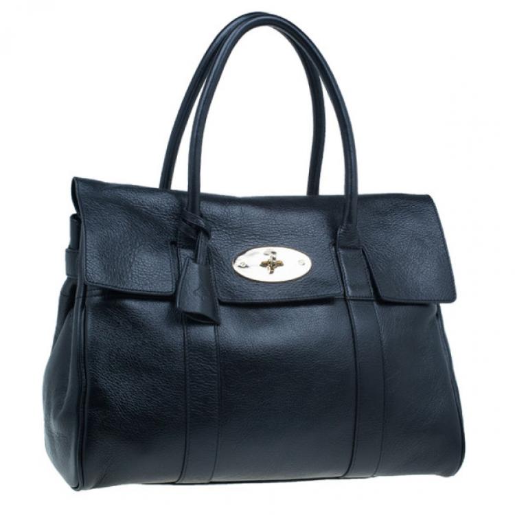 Pre Owned Mulberry Black Leather Bayswater Tote