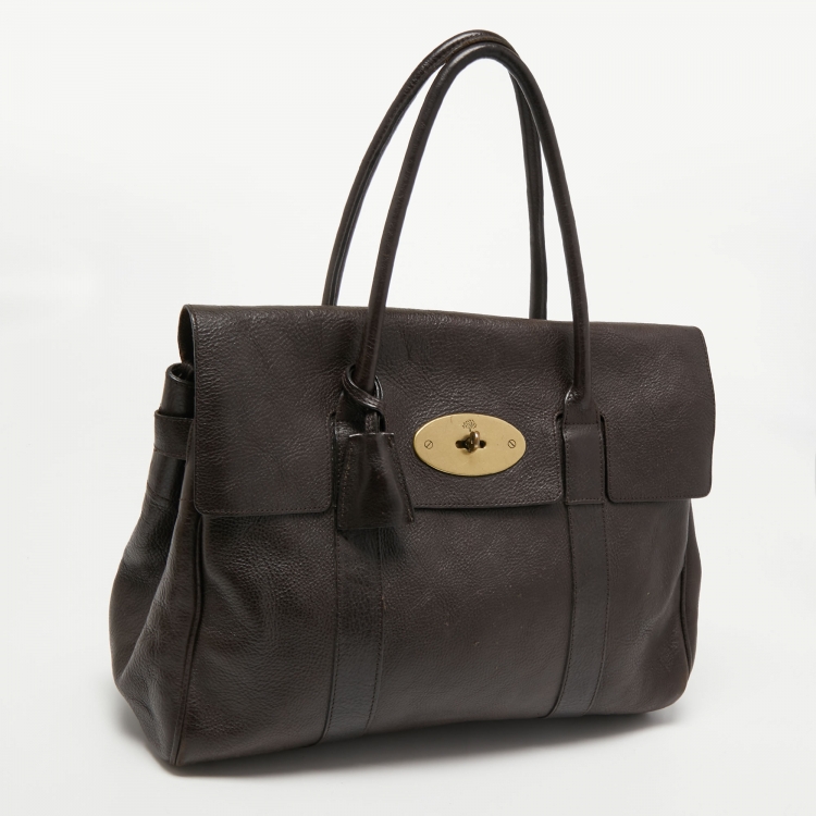 Pre Owned Mulberry Dark Brown Leather Bayswater Satchel