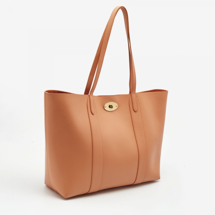 Pre Owned Mulberry Orange Leather Small Bayswater Tote