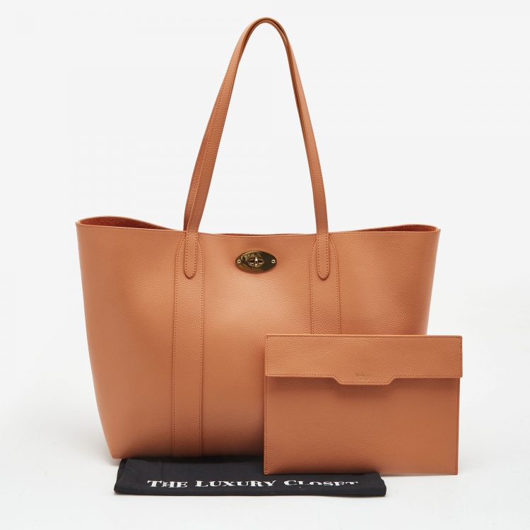 Pre Owned Mulberry Orange Leather Small Bayswater Tote