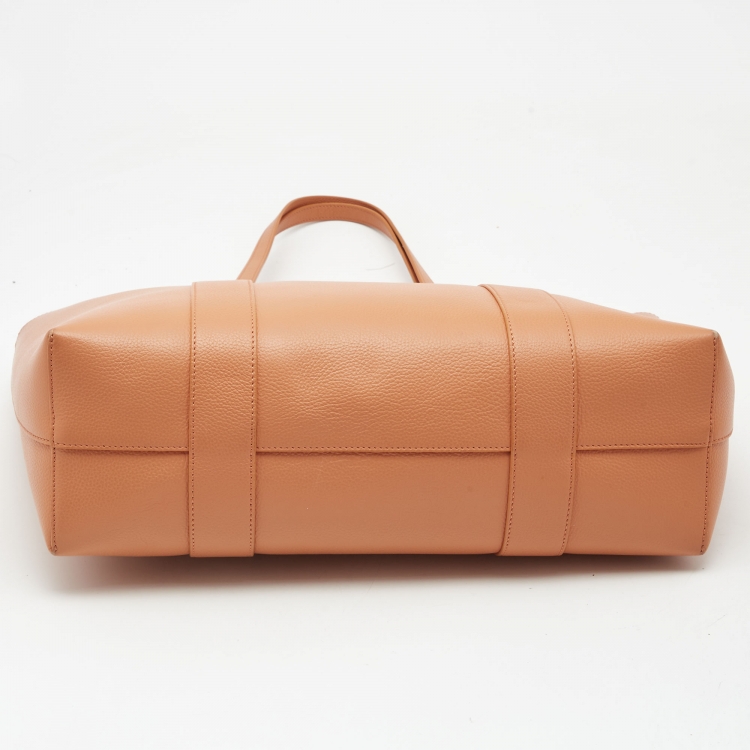 Pre Owned Mulberry Orange Leather Small Bayswater Tote
