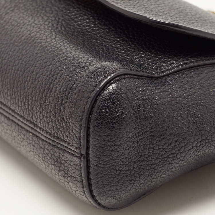 Pre Owned Mulberry Black Leather Small Lily Flap Shoulder Bag