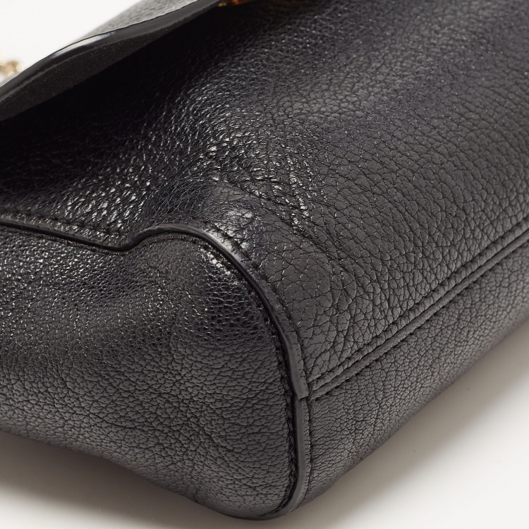 Pre Owned Mulberry Black Leather Small Lily Flap Shoulder Bag