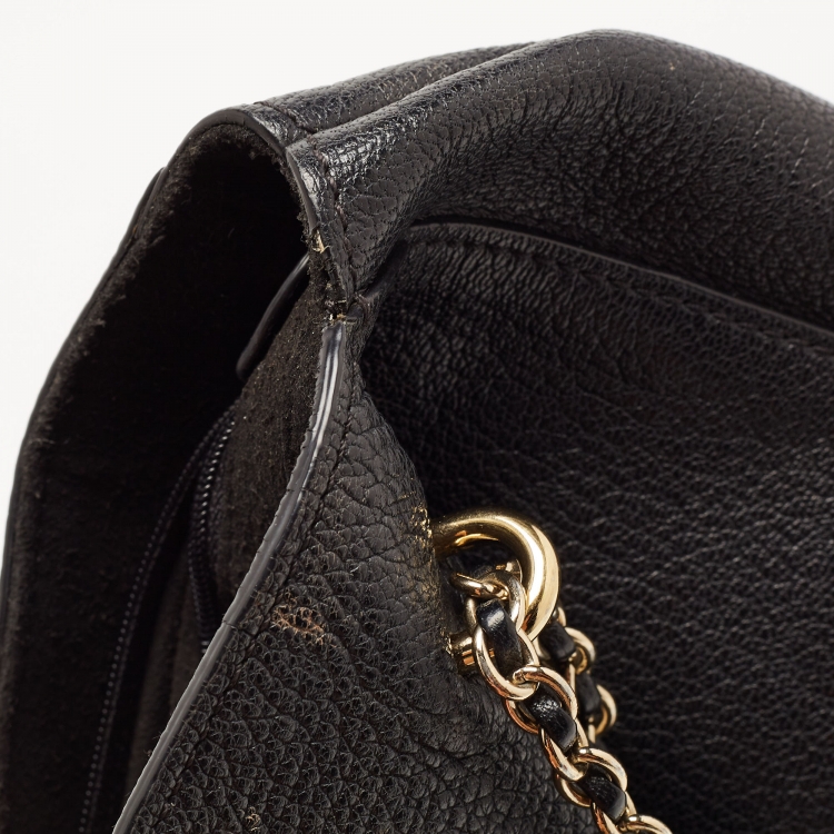Pre Owned Mulberry Black Leather Small Lily Flap Shoulder Bag