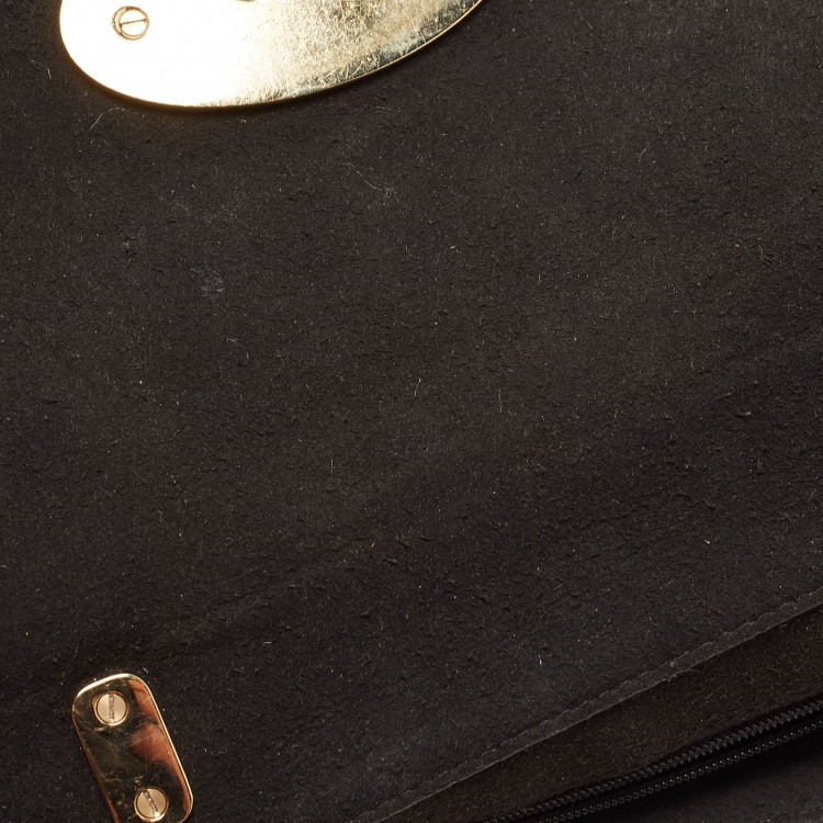 Pre Owned Mulberry Black Leather Small Lily Flap Shoulder Bag