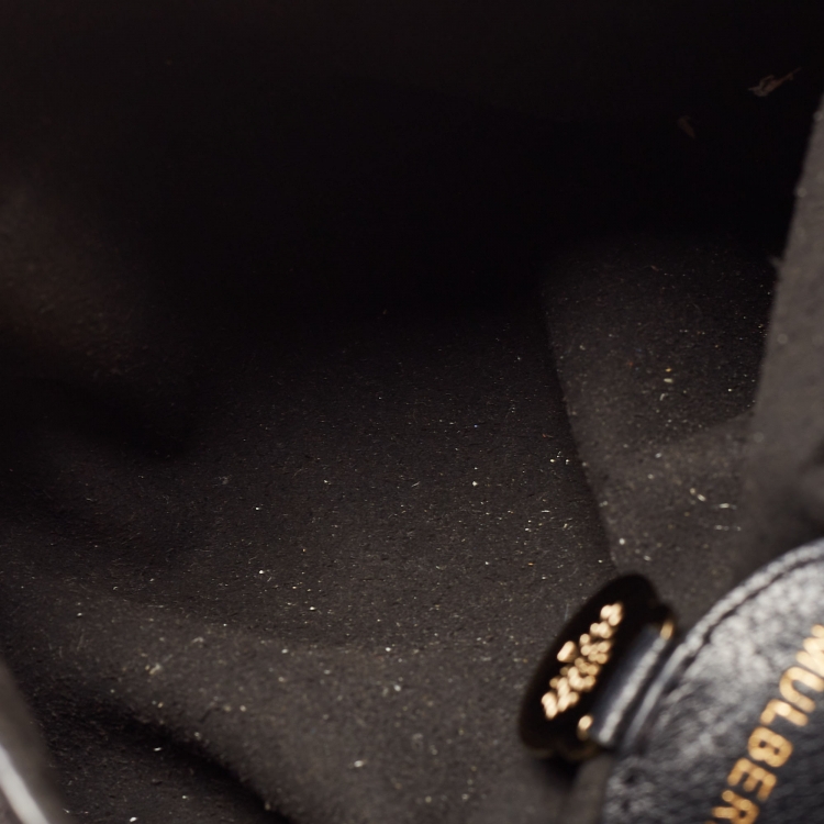 Pre Owned Mulberry Black Leather Small Lily Flap Shoulder Bag