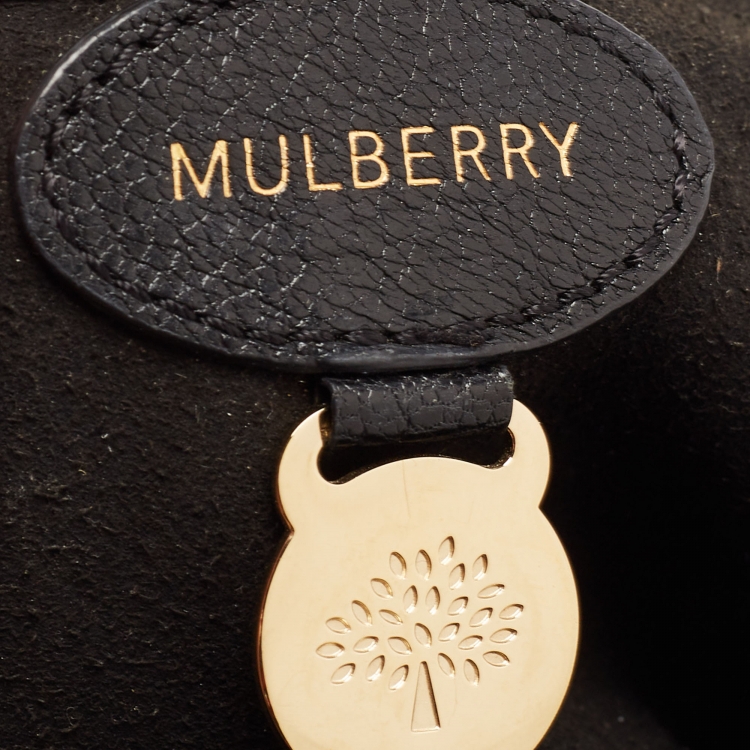 Pre Owned Mulberry Black Leather Small Lily Flap Shoulder Bag