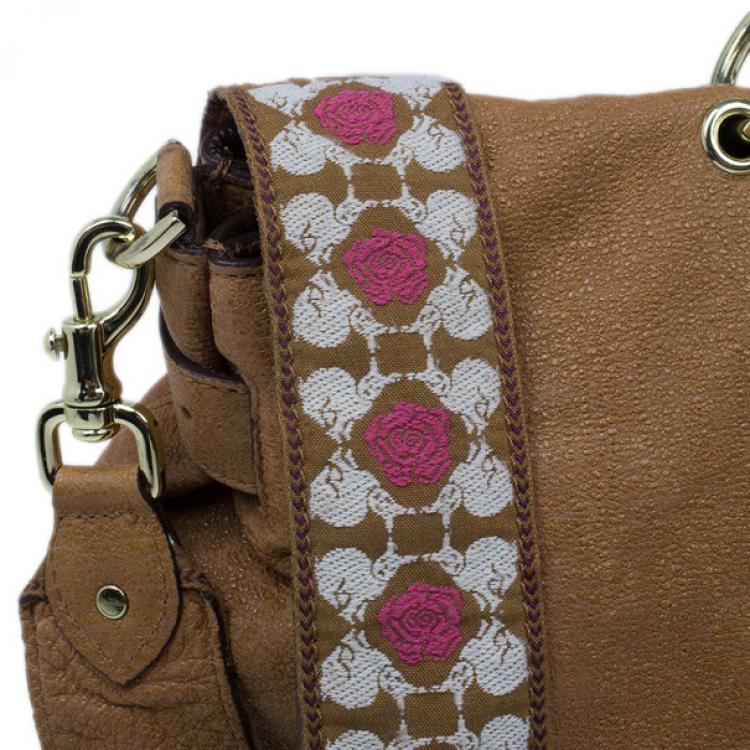 Pre Owned Mulberry Brown Sparkle Leather Medium Edie Crossbody