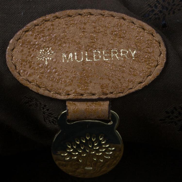 Pre Owned Mulberry Brown Sparkle Leather Medium Edie Crossbody