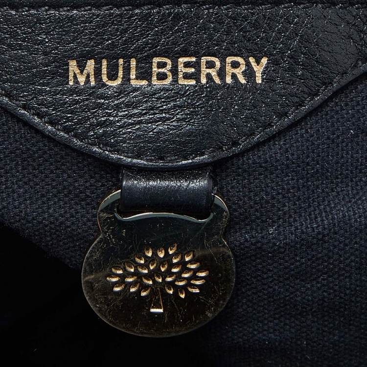 Pre Owned Mulberry Black Leather Tessie Crossbody Bag