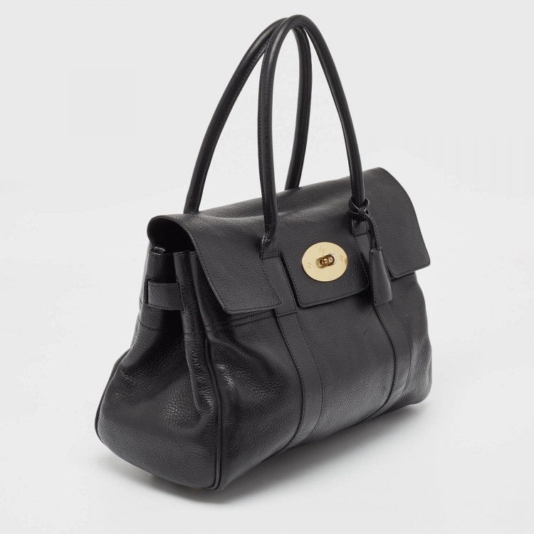 مملوكة مسبقًا Mulberry Black Leather Bayswater Satchel