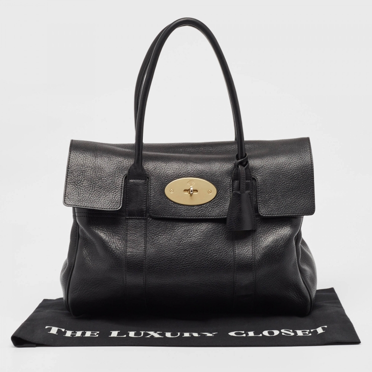 مملوكة مسبقًا Mulberry Black Leather Bayswater Satchel