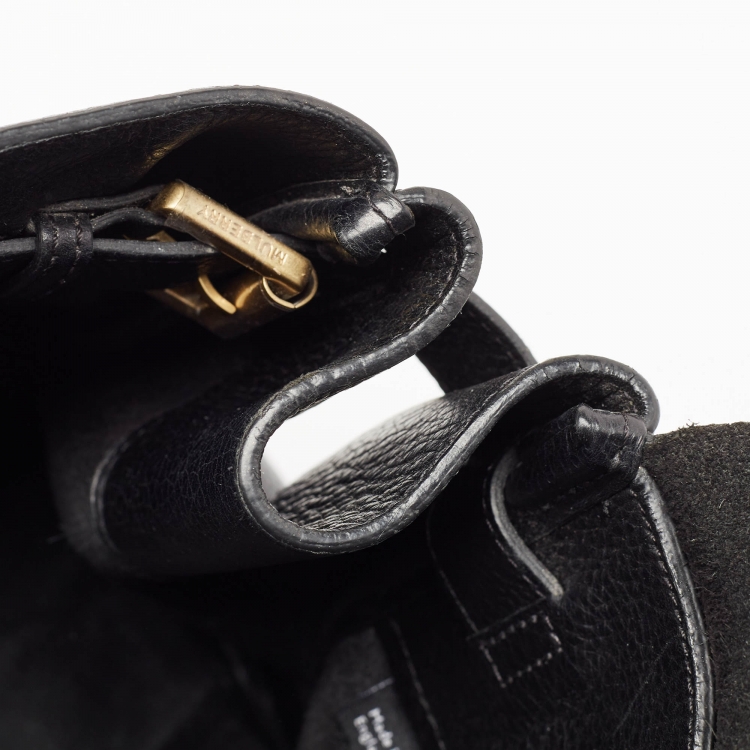 مملوكة مسبقًا Mulberry Black Leather Bayswater Satchel
