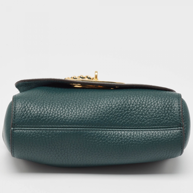 Pre Owned Mulberry Green Leather Small Lily Shoulder Bag