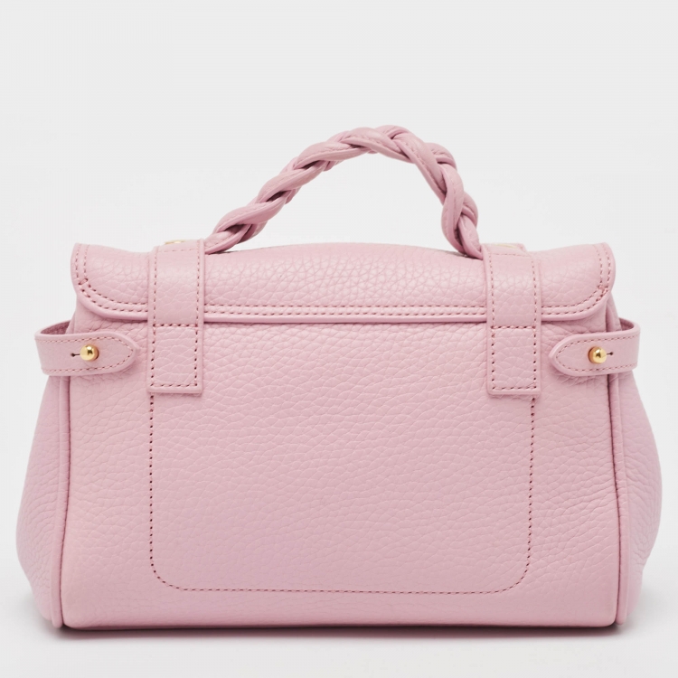 Pre Owned Mulberry Light Pink Leather Mini Alexa Top Handle Bag