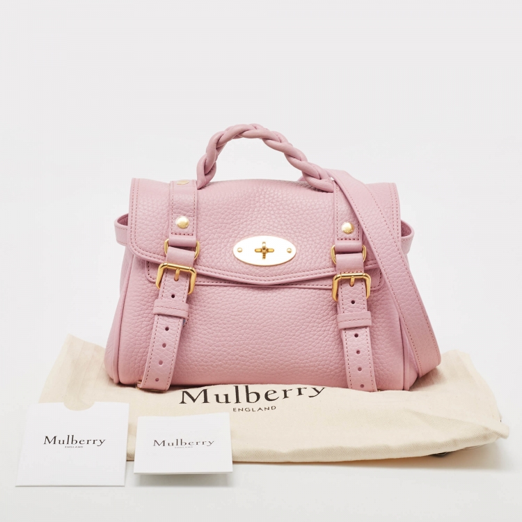 Pre Owned Mulberry Light Pink Leather Mini Alexa Top Handle Bag