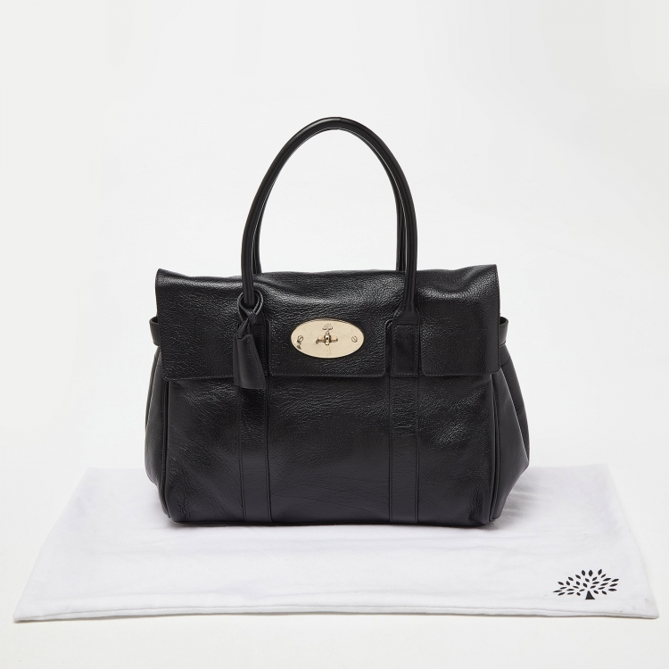 Pre Owned Mulberry Black Leather Bayswater Satchel