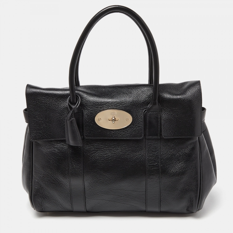 Pre Owned Mulberry Black Leather Bayswater Satchel