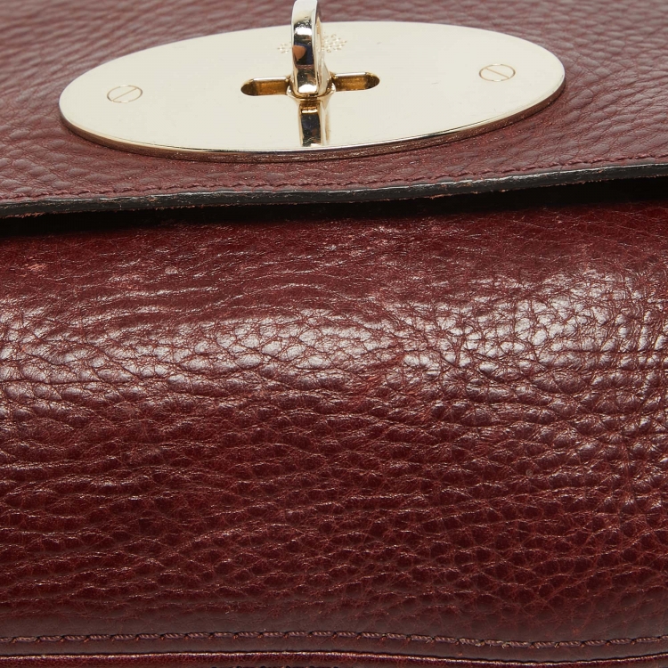 Pre Owned Mulberry Burgundy Leather Small Lily Shoulder Bag
