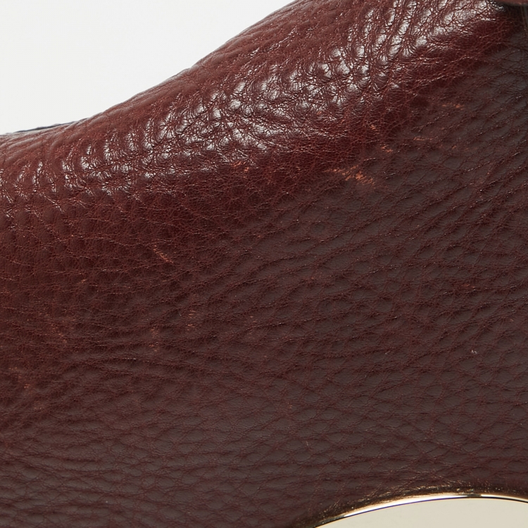 Pre Owned Mulberry Burgundy Leather Small Lily Shoulder Bag