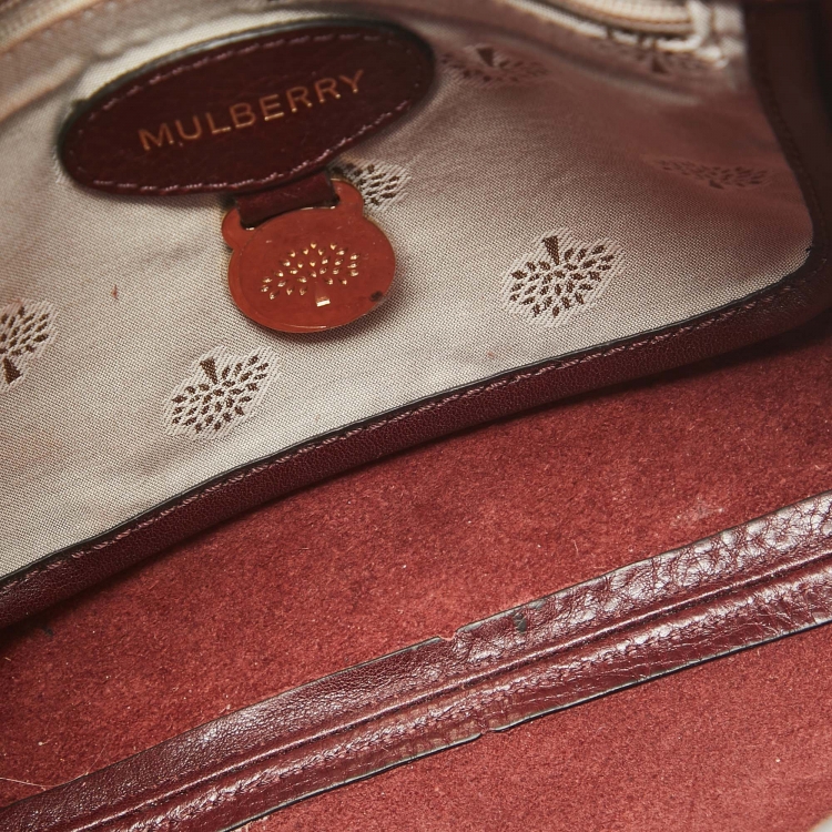 Pre Owned Mulberry Burgundy Leather Small Lily Shoulder Bag
