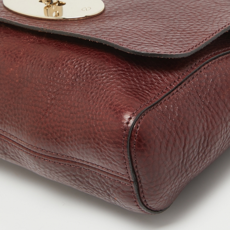 Pre Owned Mulberry Burgundy Leather Small Lily Shoulder Bag