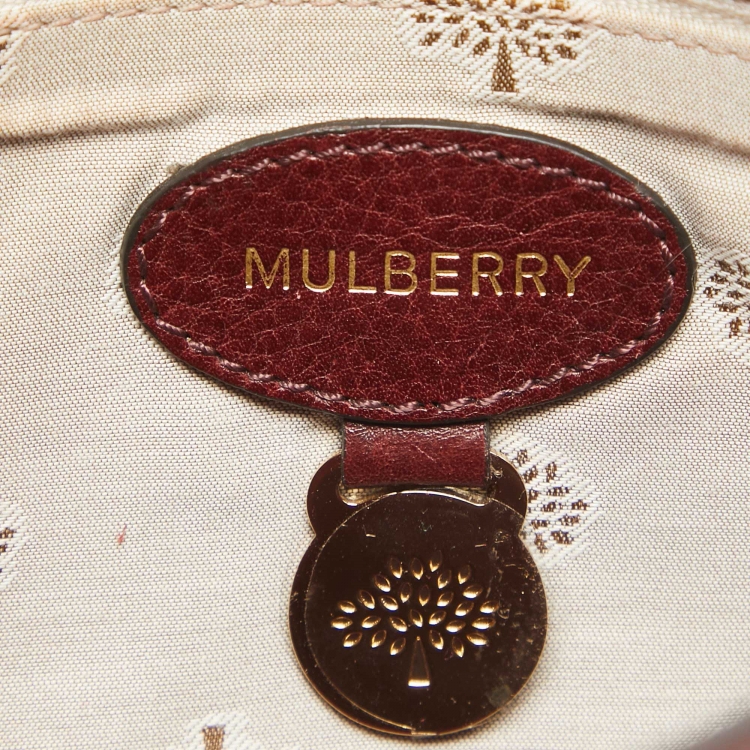 Pre Owned Mulberry Burgundy Leather Small Lily Shoulder Bag