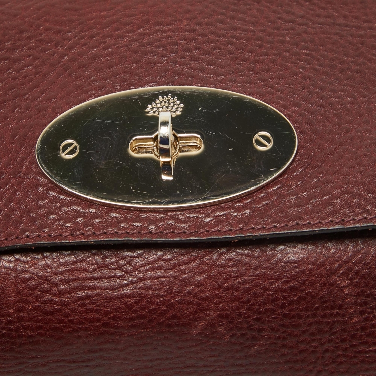 Pre Owned Mulberry Burgundy Leather Small Lily Shoulder Bag