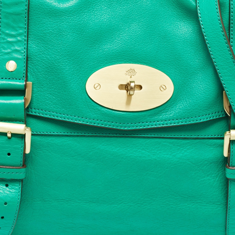 Pre Owned Mulberry Green Leather Oversized Alexa Satchel