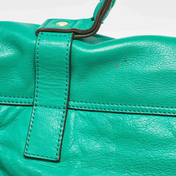 Pre Owned Mulberry Green Leather Oversized Alexa Satchel