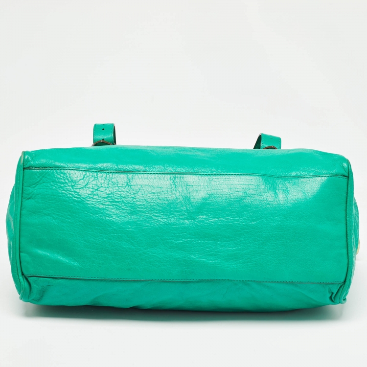 Pre Owned Mulberry Green Leather Oversized Alexa Satchel