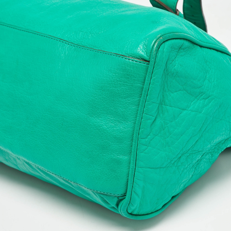 Pre Owned Mulberry Green Leather Oversized Alexa Satchel