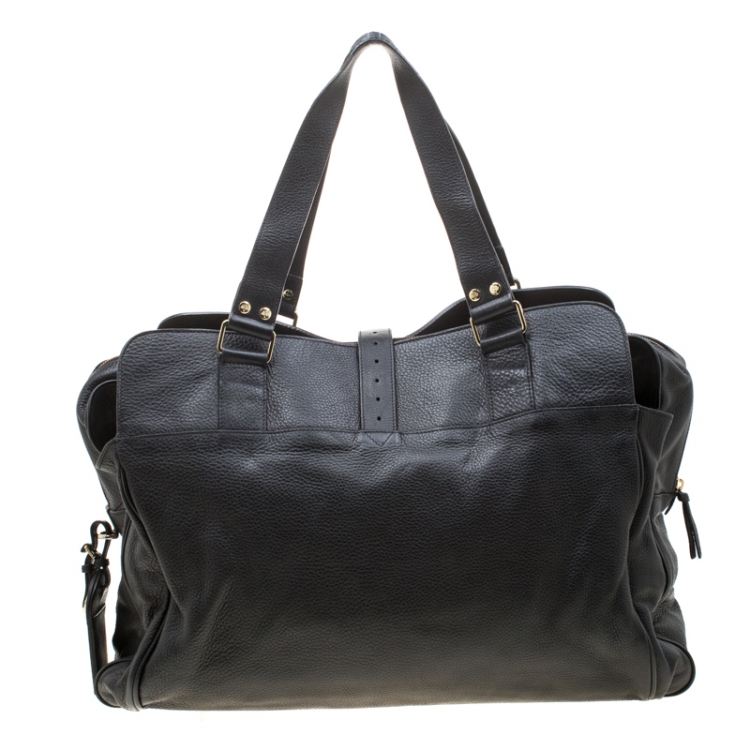 Pre Owned Mulberry Black Leather Travel Bag