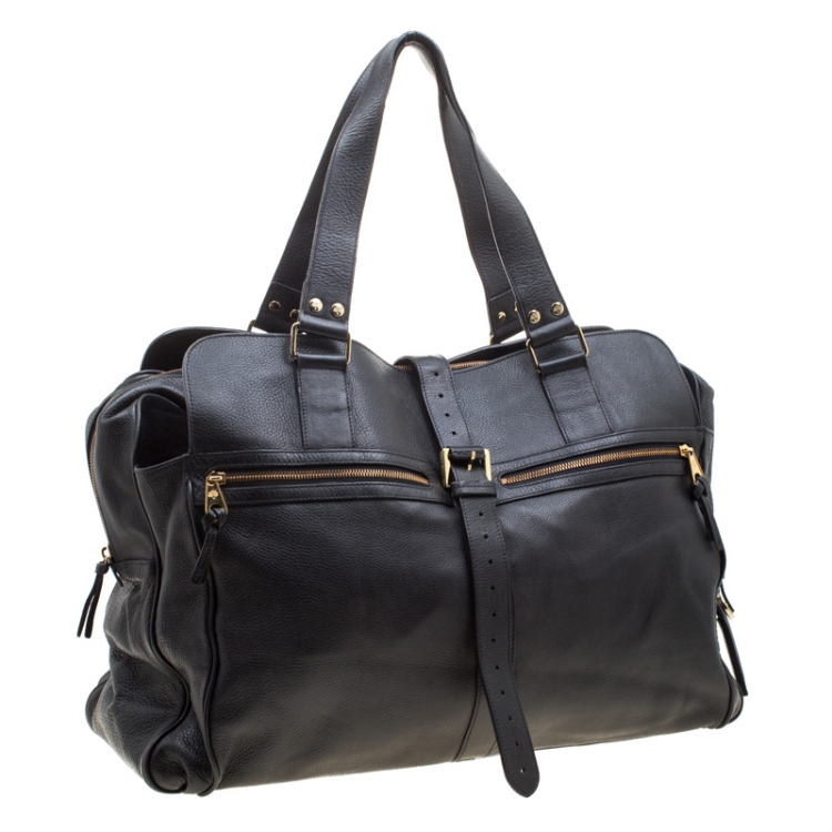 Pre Owned Mulberry Black Leather Travel Bag