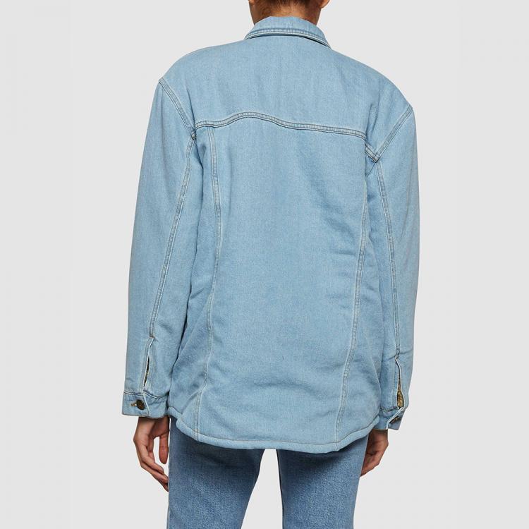 Pre Owned NANUSHKA LIGHT DENIM Nusta Faux-Shearling Lined Denim Jacket M