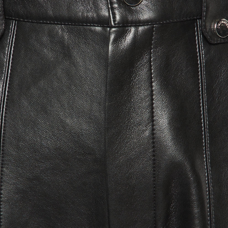 Pre Owned Nanushka Black Faux Leather Zelda High Waist Trousers M