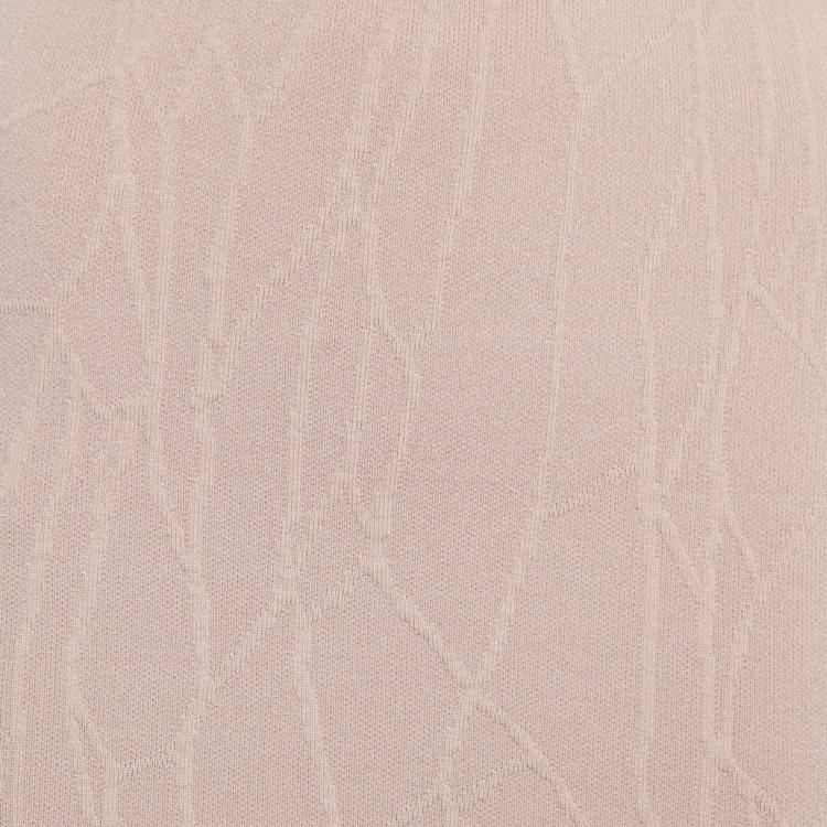 مملوكة مسبقًا Jonathan Simkhai Blush Pink Textured Intarsia Knit Midi Pencil Skirt XS