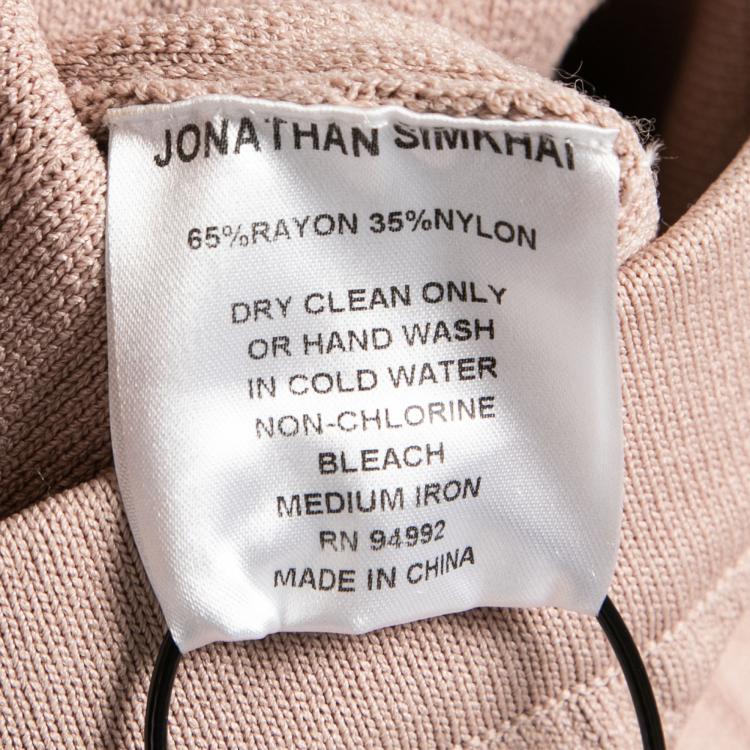 مملوكة مسبقًا Jonathan Simkhai Blush Pink Textured Intarsia Knit Midi Pencil Skirt XS