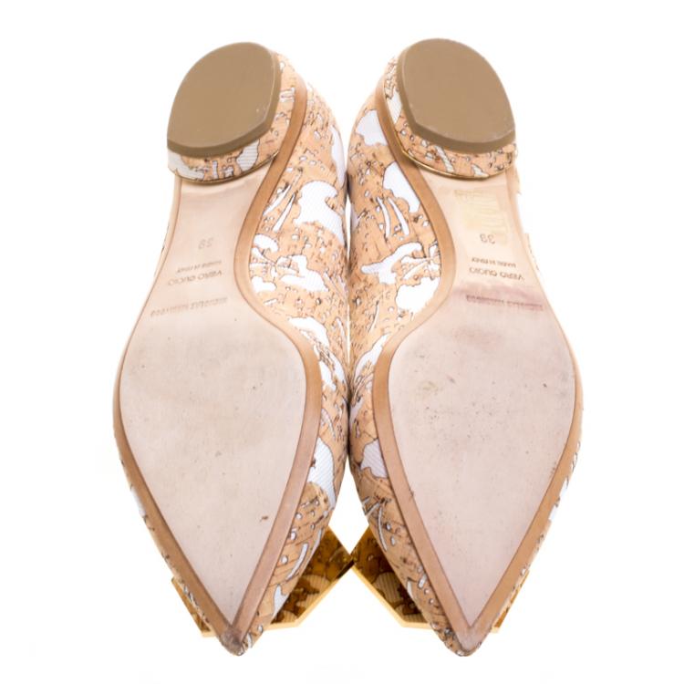 Pre Owned Nicholas Kirkwood Cork And Faille Eden Pointed Toe Flats Size 39