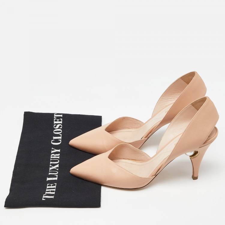 Pre Owned Nicholas Kirkwood Beige Leather Slingback Pumps Size 39 